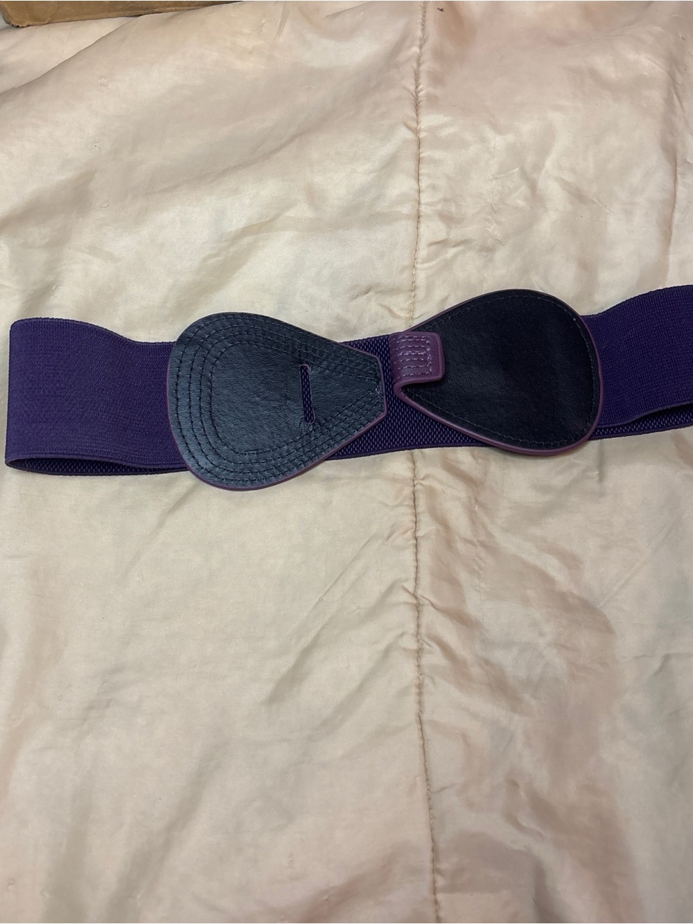 Women’s Eggplant Wide Waist Cinching Stretch Belt New Without Tags Size S-3x - Picture 3 of 5